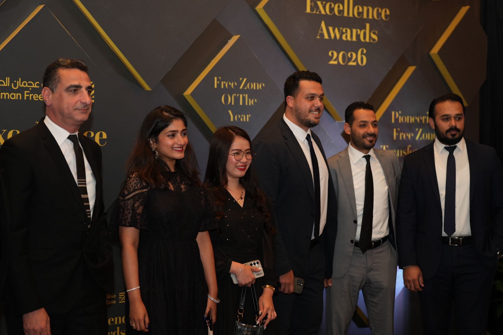 SwiftHub receiving recognition at Ajman Free Zone Excellence Awards 2026 for business setup services